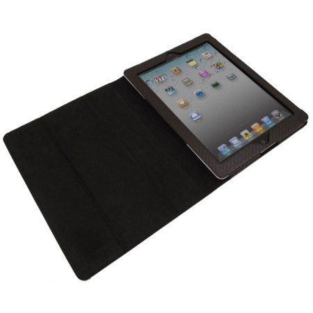 Housse iPad 4 / 3 / 2 Style Fibre de Carbone - Noire