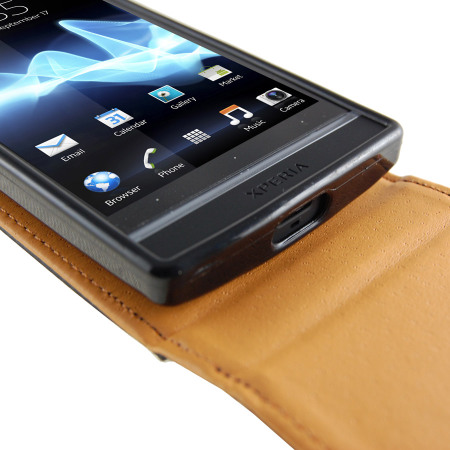 Housse en cuir Sony Xperia S Executive Flip - Noire