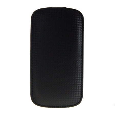 Slimline Carbon Fibre Style Flip Case for Samsung Galaxy S3 - Black