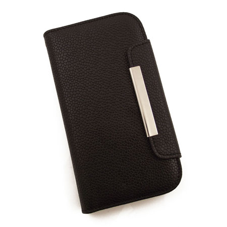 Leather Style Wallet Case for Samsung Galaxy S3 - Black