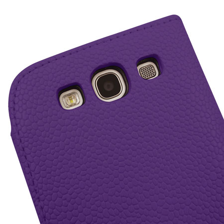 Funda estilo cuero tipo cartera para Samsung Galaxy S3 - Morada