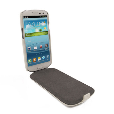Funda tapa imitación fibra de carbono Samsung Galaxy S3 - Blanco
