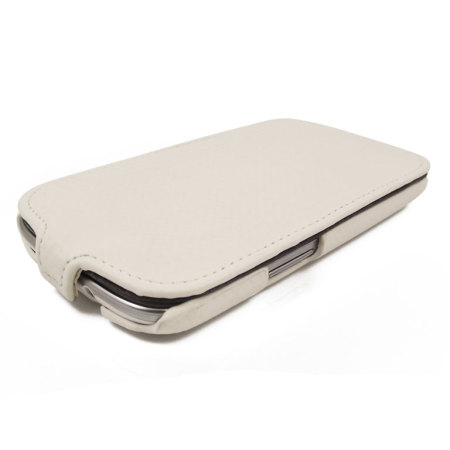Slimline Carbon Fibre Style Flip Case Samsung Galaxy S3 - White