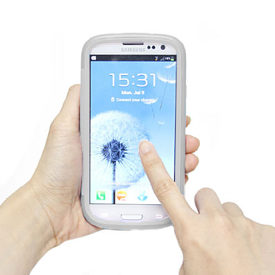 Funda plástico Samsung Galaxy S3 con cubierta de pantalla - Blanco