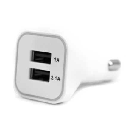 Chargeur Voiture Double USB 3.1 Amp + Câble Lightning - Blanc