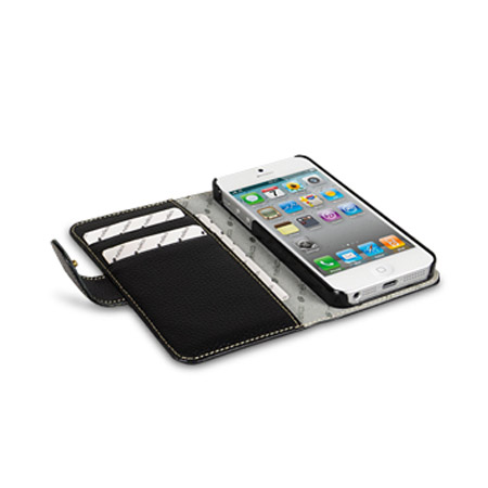 Melkco Premium Leather Wallet Case for iPhone 5S / 5 - Black