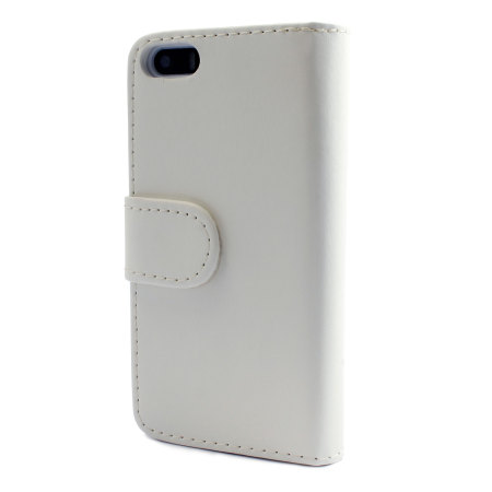 Adarga Leather Style iPhone 5S / 5 Wallet Case - White