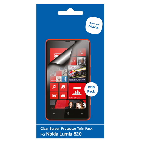 Nokia SP-NOK06 Nokia Lumia 820 Screen Protector - Twin Pack