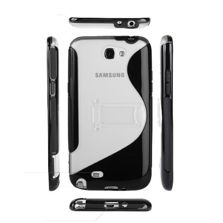 FlexiShield Wave Stand Case For Samsung Galaxy Note 2 - Clear / White
