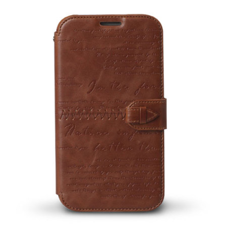 Zenus Masstige Samsung Galaxy Note 2 Lettering Diary Series - Brown