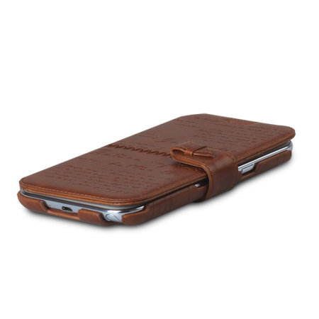 Housse Samsung Galaxy Note 2 Zenus Lettering Diary Series - Marron