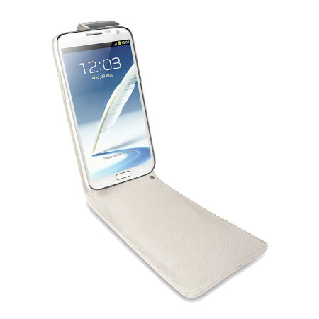 Samsung Galaxy Note 2 Leather Style Flip Case - White