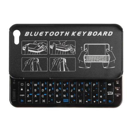 Ultra-Thin Wireless Sliding Keyboard Case for iPhone 5S / 5 - Black