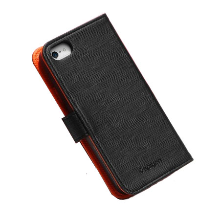 Spigen SGP Illuzion Wallet Case for iPhone 5S / 5 - Black/Orange
