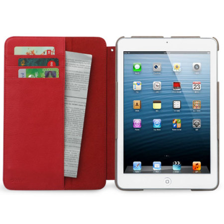 Zenus Masstige Color Point Folio iPad Mini 3 / 2 / 1 Case - Beige/Red