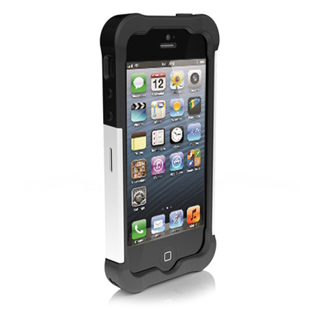 Ballistic Shell Gel Case for iPhone 5S / 5 - White/Charcoal
