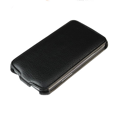 Leather Flip Case for Google Nexus 4 -  Black