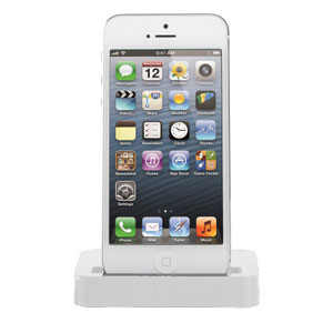 Dock iPhone 5 Recharge et Synchronise avec câble Lightning - Blanc