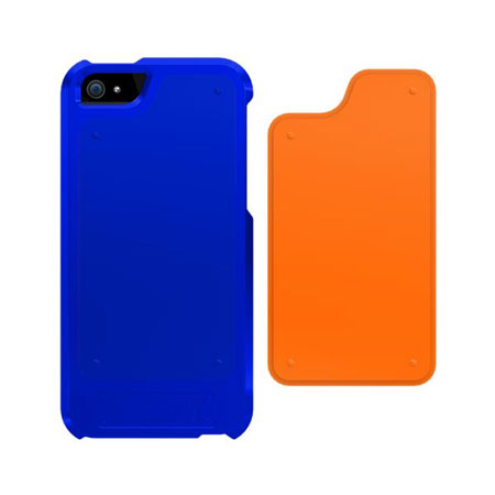 Coque iPhone 5S / 5 Trident Apollo 2 en 1 – Bleue / Orange