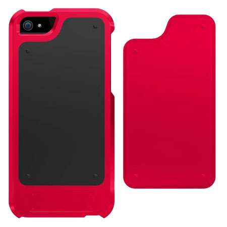 Coque iPhone 5S / 5 Trident Apollo 2 en 1 – Rouge / Noire