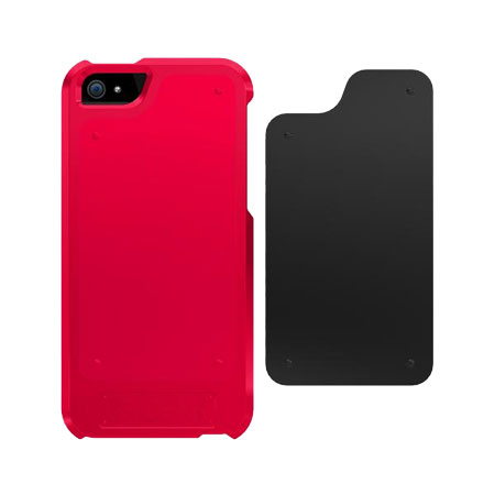 Coque iPhone 5S / 5 Trident Apollo 2 en 1 – Rouge / Noire