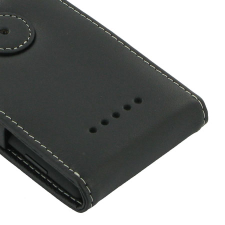 PDair Leather Flip Top Case for HTC 8X - Black