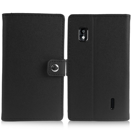 Housse Google Nexus 4 Portefeuille Style cuir - Noire