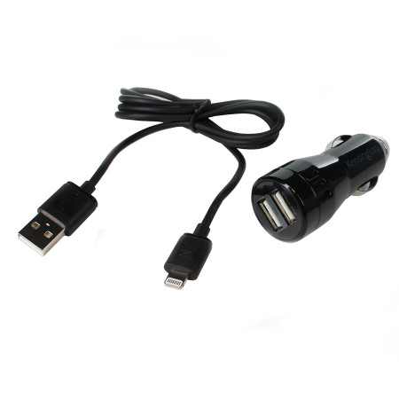 Chargeur voiture dual USB + cable Lightning Kensington 3.4A