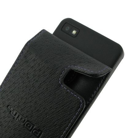 PDair Leren Flip Case voor BlackBerry Z10 - Zwart