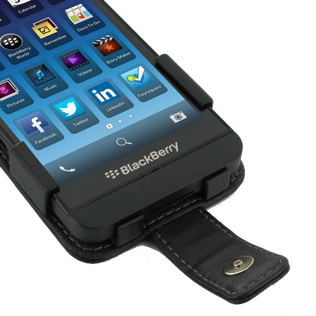PDair Leather Flip Case for Blackberry Z10 - Black