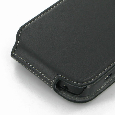 PDair Leather Flip Case for Blackberry Q10 - Black