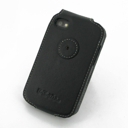 PDair Leather Flip Case for Blackberry Q10 - Black