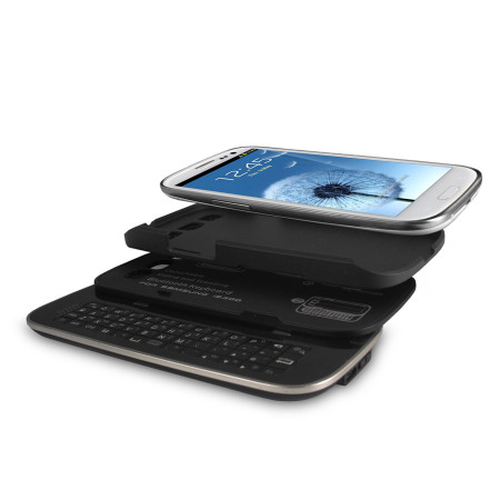 Wireless Sliding Keyboard and Case for Samsung Galaxy S3 - Black
