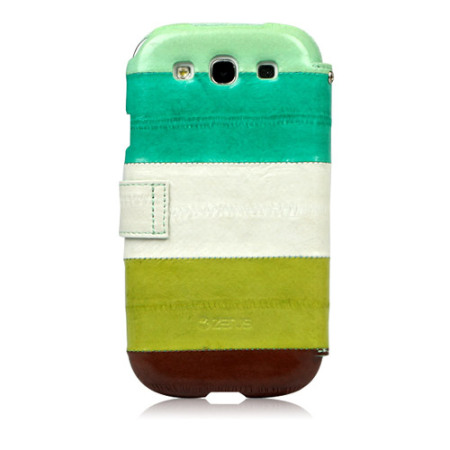 Zenus Prestige Leren Samsung Galaxy S3 Eel Diary Series Cases - Groen 
