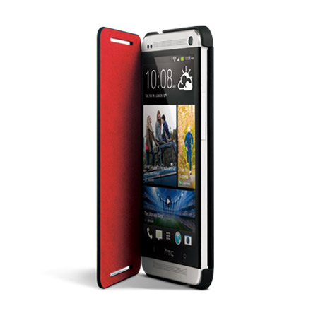 Housse HTC One 2013 Double Flip HC C841 – Noire / Rouge