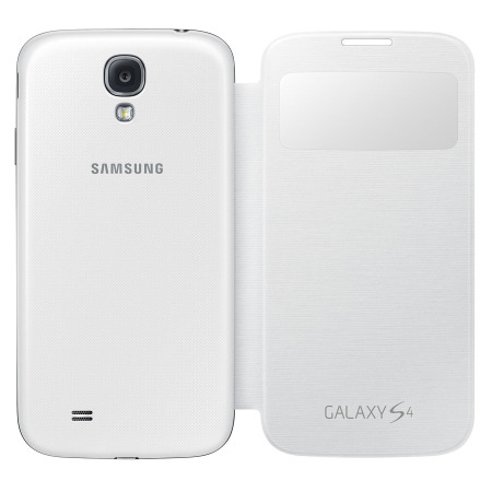 Genuine Samsung Galaxy S4 S-View Premium Cover Case - White