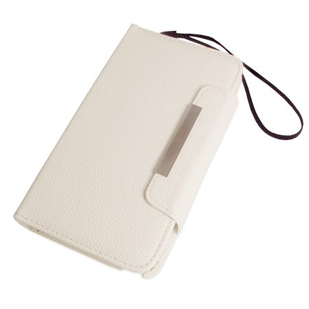 Leather Style Wallet Case for Samsung Galaxy Note 2 - White