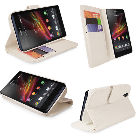 Sony Xperia Z Stand / Wallet Case - White