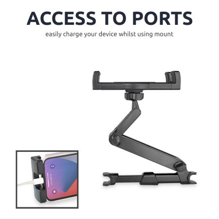 Spigen OneTap Universele Tablethouder Auto Hoofdsteun - Verstelbare Metalen Houder Tot 12,9 Inch Tablets - Zwart