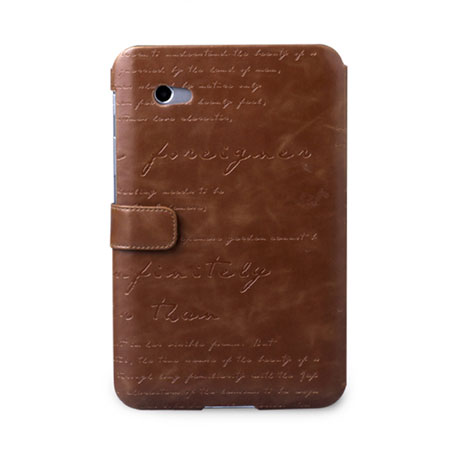 Zenus Samsung Galaxy Tab 2 7.0 Lettering Diary Case - Bruin