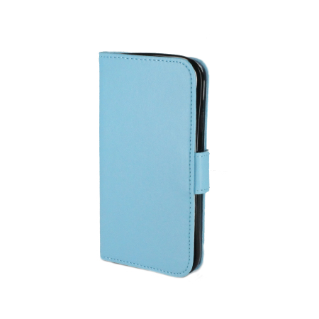 Leather Style Folio Case for Samsung Galaxy S4 - Egg Shell Blue