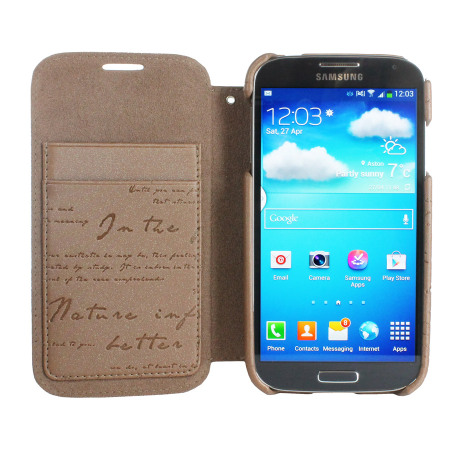 Zenus Prestige Samsung Galaxy S4 Lettering Diary Series - Pearl Brown
