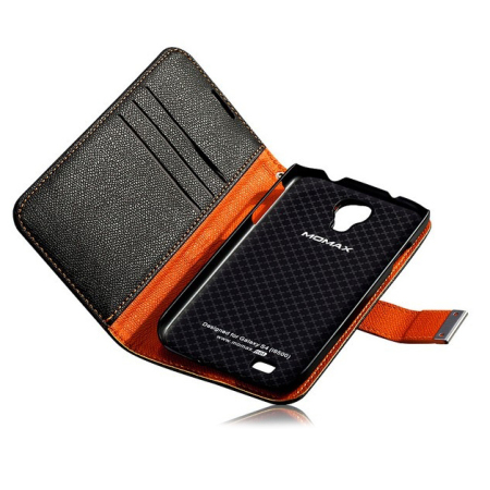 Momax Flip Diary Case voor de Samsung Galaxy S4 - Zwart / Oranje