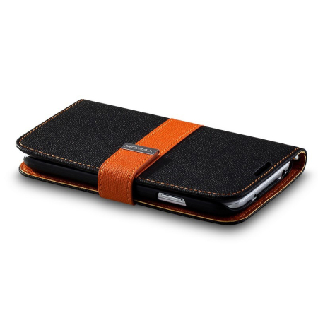 Funda Momax Flip Diary para el Samsung Galaxy S4 - Negro / Naranja