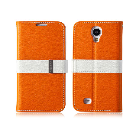 Funda Momax Flip Diary para el Samsung Galaxy S4 - Naranja / Blanca