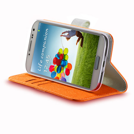 Momax Flip Diary Case for Samsung Galaxy S4 - Orange / White