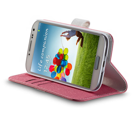 Momax Flip Diary Case Galaxy S4 Tasche in Pink und Weiß