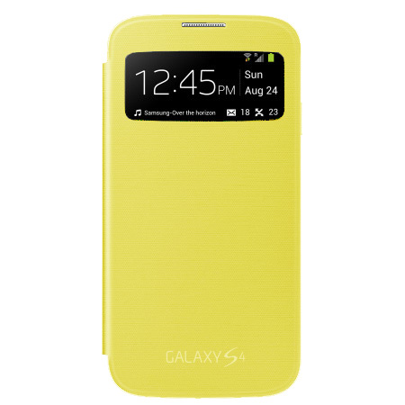 Genuine Samsung Galaxy S4 S-View Premium Cover Case - Yellow