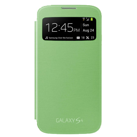 Genuine Samsung Galaxy S4 S-View Premium Cover Case - Lime Green