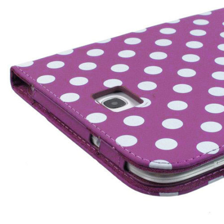 SD Stand and Type Case for Samsung Galaxy Note 8.0 - Purple Polka Dot